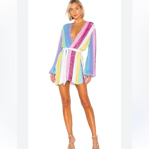 Retrofete Gabrielle Robe Dress in Unicorn Revolve Large - Picture 1 of 15